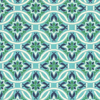 2' X 3' Blue and Green Geometric Stain Resistant Indoor Outdoor Area Rug