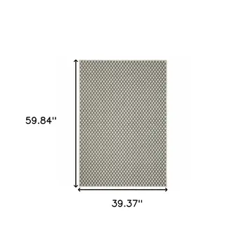 3' X 5' Beige Geometric Stain Resistant Indoor Outdoor Area Rug