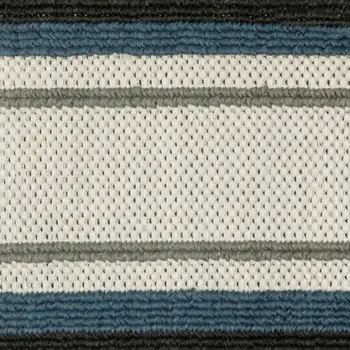 10' X 13' Blue and Beige Geometric Stain Resistant Indoor Outdoor Area Rug