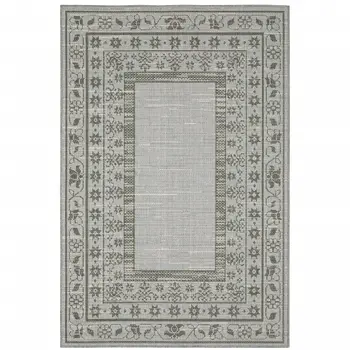 10' X 13' Beige Stain Resistant Indoor Outdoor Area Rug