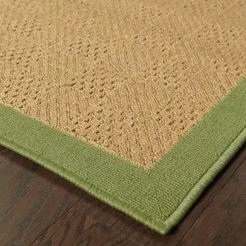 2' X 4' Beige Stain Resistant Indoor Outdoor Area Rug
