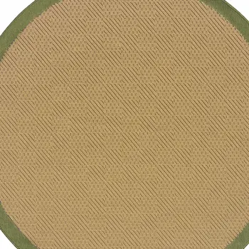 8' X 8' Beige Round Stain Resistant Indoor Outdoor Area Rug