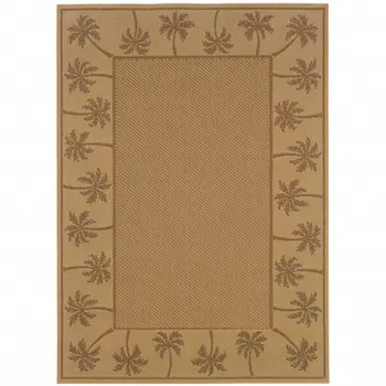 2' X 4' Beige Stain Resistant Indoor Outdoor Area Rug