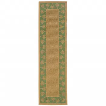2' X 8' Beige Stain Resistant Indoor Outdoor Area Rug