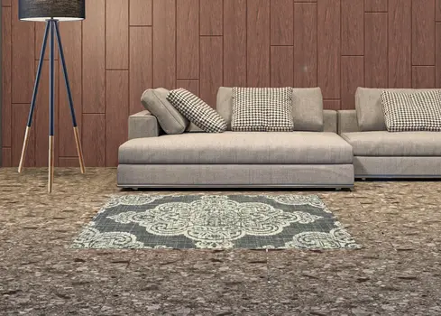 2' X 4' Gray and Ivory Oriental Stain Resistant Indoor Outdoor Area Rug