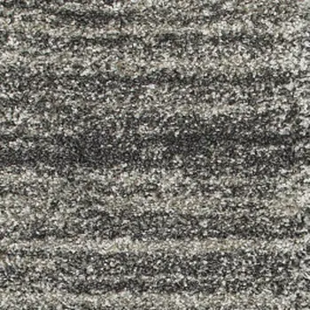 8' Black and Gray Geometric Shag Power Loom Runner Rug