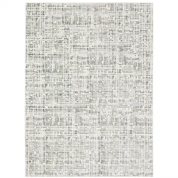 7' X 10' White And Gray Abstract Distressed Area Rug