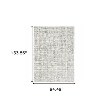 8' X 11' White And Gray Abstract Distressed Area Rug