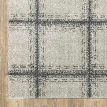 8' X 11' Gray Geometric Power Loom Area Rug