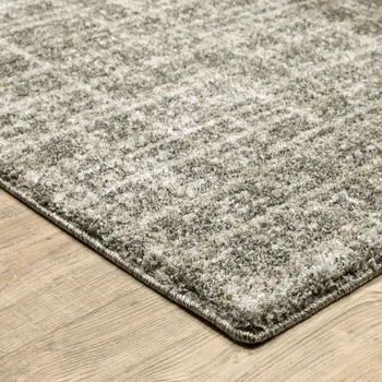 7' X 10' Gray Geometric Power Loom Area Rug