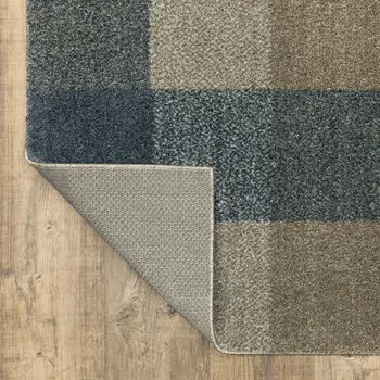 8' Tan And Gray Geometric Runner Rug