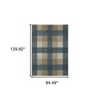 8' X 11' Tan and Gray Geometric Power Loom Area Rug