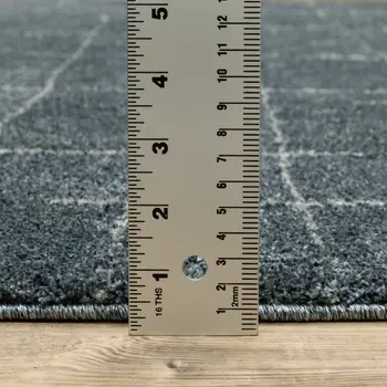7' X 10' Blue and Gray Geometric Power Loom Area Rug