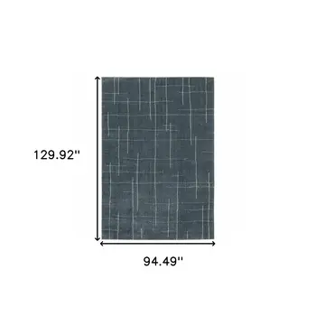 8' X 11' Blue and Gray Geometric Power Loom Area Rug