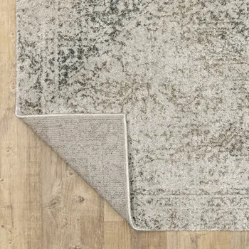 7' X 10' Gray Oriental Power Loom Area Rug