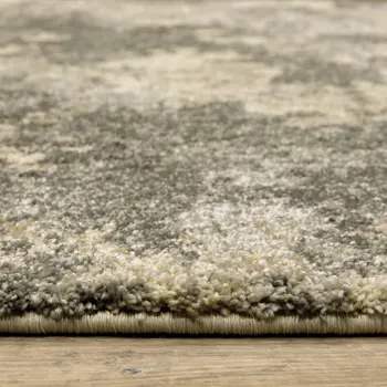 7' X 10' Gray And Beige Abstract Area Rug