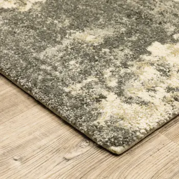 8' X 11' Gray And Beige Abstract Area Rug