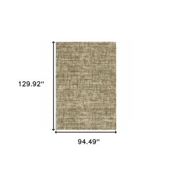 8' X 11' Beige Brown Tan And Blue Green Abstract Power Loom Stain Resistant Area Rug