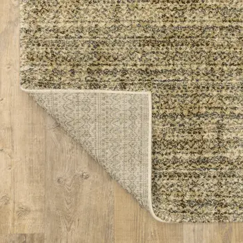 8' X 11' Beige Brown Tan And Blue Green Abstract Power Loom Stain Resistant Area Rug