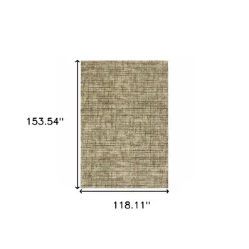 10' X 13' Beige Brown Tan And Blue Green Abstract Power Loom Stain Resistant Area Rug