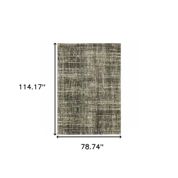 6' X 9' Charcoal Grey Beige And Tan Abstract Power Loom Stain Resistant Area Rug
