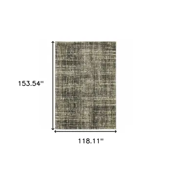 10' X 13' Charcoal Grey Beige And Tan Abstract Power Loom Stain Resistant Area Rug