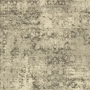8' X 11' Grey Ivory Beige And Taupe Oriental Power Loom Stain Resistant Area Rug