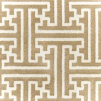 7' X 10' Gold And Ivory Geometric Area Rug