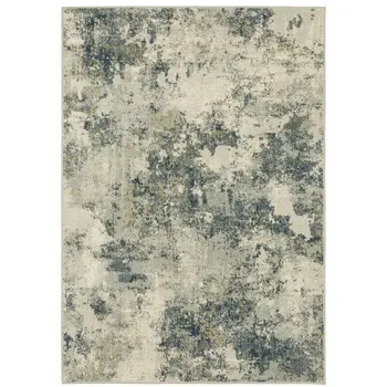 7' X 9' Beige And Ivory Abstract Area Rug