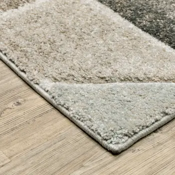 Gray And Ivory Geometric Area Rug