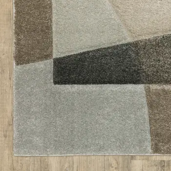 5' X 8' Beige Geometric Power Loom Area Rug