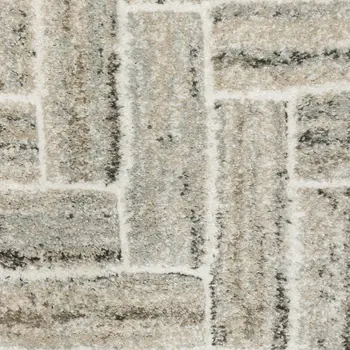 8' X 11' Ivory And Beige Geometric Area Rug