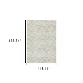 10' X 13' Light Gray And Gray Geometric Distressed Area Rug