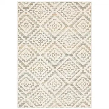 10' X 13' Grey Pink And Sage Geometric Power Loom Stain Resistant Area Rug