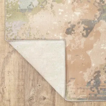 10' X 13' Pink And Cream Abstract Area Rug