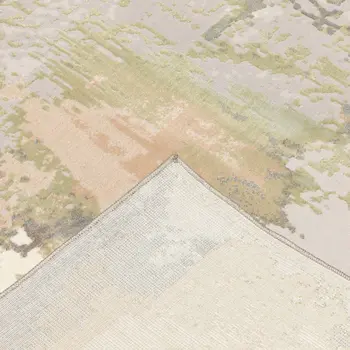 10' X 13' Pink And Cream Abstract Area Rug