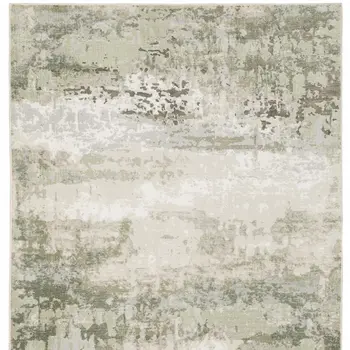 3' X 5' Beige Grey Brown And Sage Green Abstract Power Loom Stain Resistant Area Rug