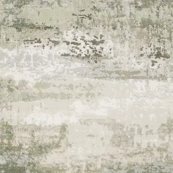 3' X 5' Beige Grey Brown And Sage Green Abstract Power Loom Stain Resistant Area Rug