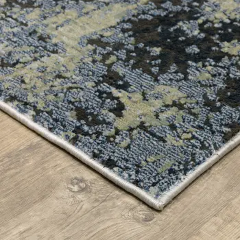 8' X 11' Blue And Green Abstract Area Rug
