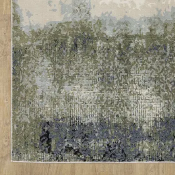 8' X 11' Blue And Green Abstract Area Rug