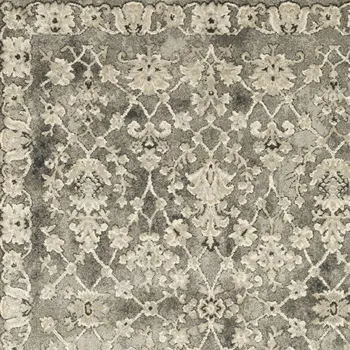 5' X 8' Gray And Beige Oriental Area Rug