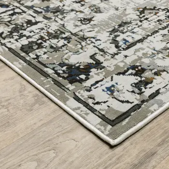 4' X 6' Charcoal And Gray Oriental Distressed Area Rug