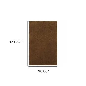 8' X 11' Brown Shag Tufted Handmade Stain Resistant Area Rug