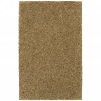 10' X 13' Rich Gold Shag Tufted Handmade Stain Resistant Area Rug