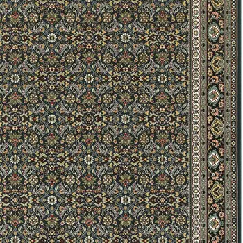 2' X 4' Navy Blue Oriental Power Loom Stain Resistant Area Rug