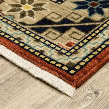 5' X 8' Red And Gold Oriental Area Rug