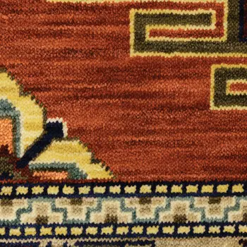 5' X 8' Red And Gold Oriental Area Rug