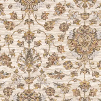 10' X 13' Ivory And Rust Oriental Area Rug With Fringe