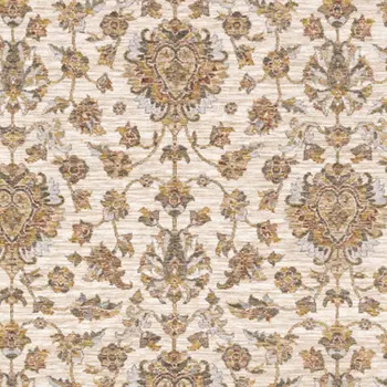 10' X 13' Ivory And Rust Oriental Area Rug With Fringe