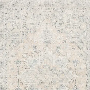 8' X 10' Beige And Grey Oriental Hand Loomed Stain Resistant Area Rug With Fringe